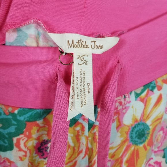 Matilda Jane Pajama Set Womens XL Floral Striped Raglan Sleepwear NWT - Picture 7 of 8